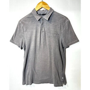 John Varvatos Gray Polo Shirt Cotton Tee Casual Pocket Sz Small Men